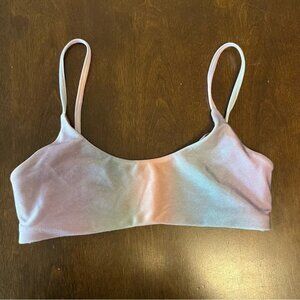 Malai Swimwear Bikini Top Purple Tie Dye Ombre Style Small